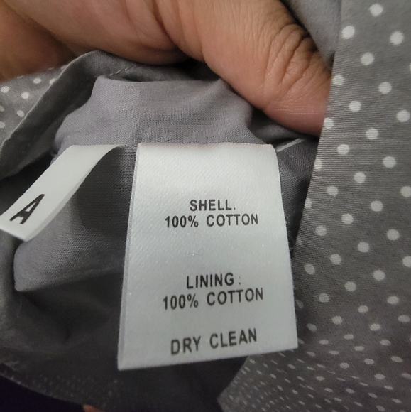 Ann Taylor LOFT Petite Polka Dot Dress, Grey, 00P - Picture 8 of 9